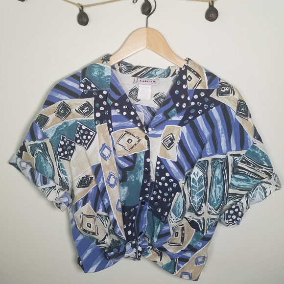 Vintage Tops - Vintage Cabrais Dad Style 80's Bowling Shirt 18W